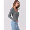 image:imageANRABESS Womens Long Sleeve Shirts Scoop Neck Ribbed Knit Slim Fitted Tops Casual Basic Tee 2026 Fall Fashion Outfits ClothesDark Grey