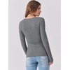 image:imageANRABESS Womens Long Sleeve Shirts Scoop Neck Ribbed Knit Slim Fitted Tops Casual Basic Tee 2026 Fall Fashion Outfits ClothesDark Grey