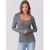image:imageANRABESS Womens Long Sleeve Shirts Scoop Neck Ribbed Knit Slim Fitted Tops Casual Basic Tee 2026 Fall Fashion Outfits ClothesDark Grey