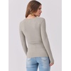 image:imageANRABESS Womens Long Sleeve Shirts Scoop Neck Ribbed Knit Slim Fitted Tops Casual Basic Tee 2026 Fall Fashion Outfits ClothesDark Khaki