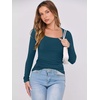 image:imageANRABESS Womens Long Sleeve Shirts Scoop Neck Ribbed Knit Slim Fitted Tops Casual Basic Tee 2026 Fall Fashion Outfits ClothesDeep Blue