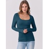 image:imageANRABESS Womens Long Sleeve Shirts Scoop Neck Ribbed Knit Slim Fitted Tops Casual Basic Tee 2026 Fall Fashion Outfits ClothesDeep Blue