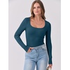 image:imageANRABESS Womens Long Sleeve Shirts Scoop Neck Ribbed Knit Slim Fitted Tops Casual Basic Tee 2026 Fall Fashion Outfits ClothesDeep Blue