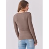 image:imageANRABESS Womens Long Sleeve Shirts Scoop Neck Ribbed Knit Slim Fitted Tops Casual Basic Tee 2026 Fall Fashion Outfits ClothesDeep Brown