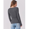 image:imageANRABESS Womens Long Sleeve Shirts Scoop Neck Ribbed Knit Slim Fitted Tops Casual Basic Tee 2026 Fall Fashion Outfits ClothesDeep Grey