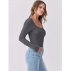 image:imageANRABESS Womens Long Sleeve Shirts Scoop Neck Ribbed Knit Slim Fitted Tops Casual Basic Tee 2026 Fall Fashion Outfits ClothesDeep Grey