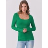 image:imageANRABESS Womens Long Sleeve Shirts Scoop Neck Ribbed Knit Slim Fitted Tops Casual Basic Tee 2026 Fall Fashion Outfits ClothesGreen