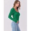 image:imageANRABESS Womens Long Sleeve Shirts Scoop Neck Ribbed Knit Slim Fitted Tops Casual Basic Tee 2026 Fall Fashion Outfits ClothesGreen