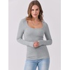 image:imageANRABESS Womens Long Sleeve Shirts Scoop Neck Ribbed Knit Slim Fitted Tops Casual Basic Tee 2026 Fall Fashion Outfits ClothesGrey