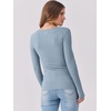 image:imageANRABESS Womens Long Sleeve Shirts Scoop Neck Ribbed Knit Slim Fitted Tops Casual Basic Tee 2026 Fall Fashion Outfits ClothesGrey Blue