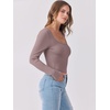 image:imageANRABESS Womens Long Sleeve Shirts Scoop Neck Ribbed Knit Slim Fitted Tops Casual Basic Tee 2026 Fall Fashion Outfits ClothesGrey Pink