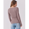 image:imageANRABESS Womens Long Sleeve Shirts Scoop Neck Ribbed Knit Slim Fitted Tops Casual Basic Tee 2026 Fall Fashion Outfits ClothesGrey Pink