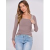 image:imageANRABESS Womens Long Sleeve Shirts Scoop Neck Ribbed Knit Slim Fitted Tops Casual Basic Tee 2026 Fall Fashion Outfits ClothesGrey Pink