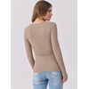 image:imageANRABESS Womens Long Sleeve Shirts Scoop Neck Ribbed Knit Slim Fitted Tops Casual Basic Tee 2026 Fall Fashion Outfits ClothesKhaki