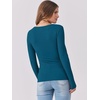 image:imageANRABESS Womens Long Sleeve Shirts Scoop Neck Ribbed Knit Slim Fitted Tops Casual Basic Tee 2026 Fall Fashion Outfits ClothesLake Blue