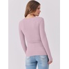 image:imageANRABESS Womens Long Sleeve Shirts Scoop Neck Ribbed Knit Slim Fitted Tops Casual Basic Tee 2026 Fall Fashion Outfits ClothesLight Pink