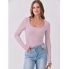image:imageANRABESS Womens Long Sleeve Shirts Scoop Neck Ribbed Knit Slim Fitted Tops Casual Basic Tee 2026 Fall Fashion Outfits ClothesLight Pink