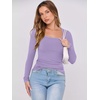 image:imageANRABESS Womens Long Sleeve Shirts Scoop Neck Ribbed Knit Slim Fitted Tops Casual Basic Tee 2026 Fall Fashion Outfits ClothesLight Purple