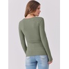 image:imageANRABESS Womens Long Sleeve Shirts Scoop Neck Ribbed Knit Slim Fitted Tops Casual Basic Tee 2026 Fall Fashion Outfits ClothesOlive