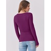 image:imageANRABESS Womens Long Sleeve Shirts Scoop Neck Ribbed Knit Slim Fitted Tops Casual Basic Tee 2026 Fall Fashion Outfits ClothesPurple