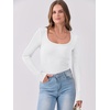 image:imageANRABESS Womens Long Sleeve Shirts Scoop Neck Ribbed Knit Slim Fitted Tops Casual Basic Tee 2026 Fall Fashion Outfits ClothesWhite
