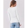 image:imageANRABESS Womens Long Sleeve Shirts Scoop Neck Ribbed Knit Slim Fitted Tops Casual Basic Tee 2026 Fall Fashion Outfits ClothesWhite