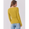 image:imageANRABESS Womens Long Sleeve Shirts Scoop Neck Ribbed Knit Slim Fitted Tops Casual Basic Tee 2026 Fall Fashion Outfits ClothesYellow