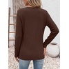 image:imageANRABESS Womens Long Sleeve Shirts Waffle Knit Tunic Top  Wrap Buttons SideSoft Lightweight SweaterCute with LeggingsFall Spring Outfits for Work Travel All Day WearBrown