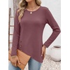 image:imageANRABESS Womens Long Sleeve Shirts Waffle Knit Tunic Top  Wrap Buttons SideSoft Lightweight SweaterCute with LeggingsFall Spring Outfits for Work Travel All Day WearMauve