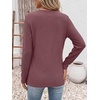 image:imageANRABESS Womens Long Sleeve Shirts Waffle Knit Tunic Top  Wrap Buttons SideSoft Lightweight SweaterCute with LeggingsFall Spring Outfits for Work Travel All Day WearMauve