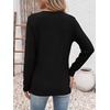 image:imageANRABESS Womens Long Sleeve Shirts Waffle Knit Tunic Top  Wrap Buttons SideSoft Lightweight SweaterCute with LeggingsFall Spring Outfits for Work Travel All Day WearBlack