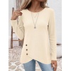 image:imageANRABESS Womens Long Sleeve Shirts Waffle Knit Tunic Top  Wrap Buttons SideSoft Lightweight SweaterCute with LeggingsFall Spring Outfits for Work Travel All Day WearParchment