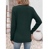 image:imageANRABESS Womens Long Sleeve Shirts Waffle Knit Tunic Top  Wrap Buttons SideSoft Lightweight SweaterCute with LeggingsFall Spring Outfits for Work Travel All Day WearDeep Green