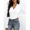 image:imageANRABESS Womens Long Sleeve V Neck Ribbed Knit Fitted Tops  Comfy Basic Tee Shirts Slim Fit Stretchy Soft Breathable Fabric Fall Winter Layer Casual Work Travel Vacation Daily WearWhite