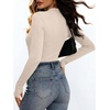 image:imageANRABESS Womens Long Sleeve V Neck Ribbed Knit Fitted Tops  Comfy Basic Tee Shirts Slim Fit Stretchy Soft Breathable Fabric Fall Winter Layer Casual Work Travel Vacation Daily WearBeige