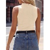 image:imageANRABESS Womens Mock Neck Tank Tops  Sleeveless Fitted Sweater Shirts Soft Knit Wool Blend Dressy Casual Business Work Office Clothes Summer Fall TransitionParchment
