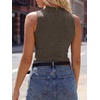 image:imageANRABESS Womens Mock Neck Tank Tops  Sleeveless Fitted Sweater Shirts Soft Knit Wool Blend Dressy Casual Business Work Office Clothes Summer Fall TransitionDrak Taupe