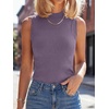 image:imageANRABESS Womens Mock Neck Tank Tops  Sleeveless Fitted Sweater Shirts Soft Knit Wool Blend Dressy Casual Business Work Office Clothes Summer Fall TransitionGrey Purple
