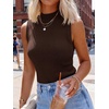 image:imageANRABESS Womens Mock Neck Tank Tops  Sleeveless Fitted Sweater Shirts Soft Knit Wool Blend Dressy Casual Business Work Office Clothes Summer Fall TransitionChocolate Brown