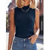image:imageANRABESS Womens Mock Neck Tank Tops  Sleeveless Fitted Sweater Shirts Soft Knit Wool Blend Dressy Casual Business Work Office Clothes Summer Fall TransitionDeep Blue