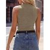image:imageANRABESS Womens Mock Neck Tank Tops  Sleeveless Fitted Sweater Shirts Soft Knit Wool Blend Dressy Casual Business Work Office Clothes Summer Fall TransitionLight Camel