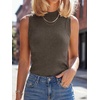 image:imageANRABESS Womens Mock Neck Tank Tops  Sleeveless Fitted Sweater Shirts Soft Knit Wool Blend Dressy Casual Business Work Office Clothes Summer Fall TransitionDrak Taupe