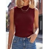 image:imageANRABESS Womens Mock Neck Tank Tops  Sleeveless Fitted Sweater Shirts Soft Knit Wool Blend Dressy Casual Business Work Office Clothes Summer Fall TransitionWine Red