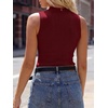 image:imageANRABESS Womens Mock Neck Tank Tops  Sleeveless Fitted Sweater Shirts Soft Knit Wool Blend Dressy Casual Business Work Office Clothes Summer Fall TransitionWine Red