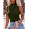 image:imageANRABESS Womens Mock Neck Tank Tops  Sleeveless Fitted Sweater Shirts Soft Knit Wool Blend Dressy Casual Business Work Office Clothes Summer Fall TransitionArmy Green