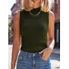 image:imageANRABESS Womens Mock Neck Tank Tops  Sleeveless Fitted Sweater Shirts Soft Knit Wool Blend Dressy Casual Business Work Office Clothes Summer Fall TransitionArmy Green