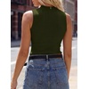 image:imageANRABESS Womens Mock Neck Tank Tops  Sleeveless Fitted Sweater Shirts Soft Knit Wool Blend Dressy Casual Business Work Office Clothes Summer Fall TransitionArmy Green