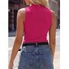 image:imageANRABESS Womens Mock Neck Tank Tops  Sleeveless Fitted Sweater Shirts Soft Knit Wool Blend Dressy Casual Business Work Office Clothes Summer Fall TransitionHot Pink