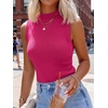image:imageANRABESS Womens Mock Neck Tank Tops  Sleeveless Fitted Sweater Shirts Soft Knit Wool Blend Dressy Casual Business Work Office Clothes Summer Fall TransitionHot Pink
