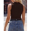 image:imageANRABESS Womens Mock Neck Tank Tops  Sleeveless Fitted Sweater Shirts Soft Knit Wool Blend Dressy Casual Business Work Office Clothes Summer Fall TransitionChocolate Brown